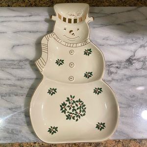 Festive Snowman Serving Dish